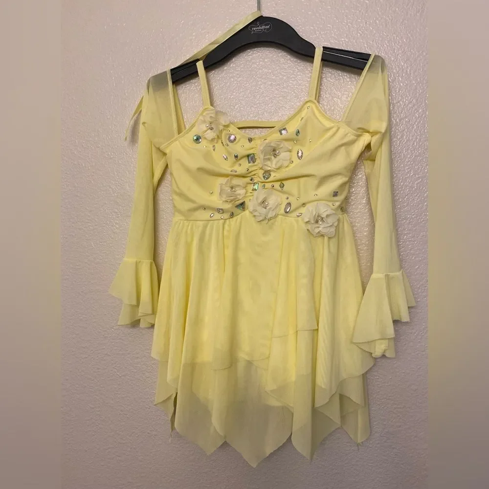 Revolution solo custom Dance Costume pale RC25739 GOODBYE YELLOW BRICK ROAD LC